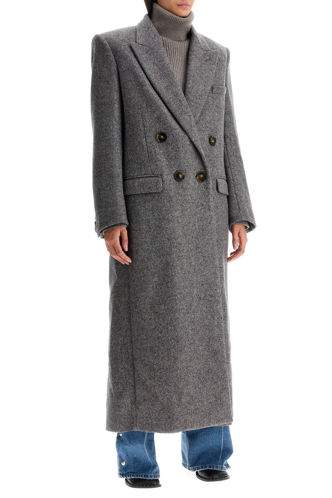 Maxi Cappotto In Tweed