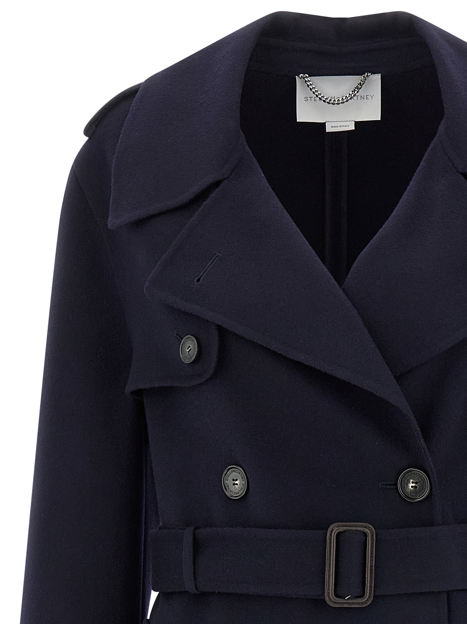 Stella Mccartney Double-Breasted Wool Trench Coat Coats And