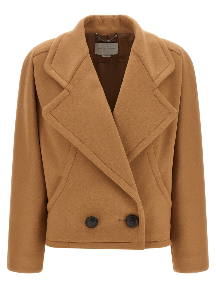 Stella Mccartney Double-Breasted Coat Coats and Trench Coats - Beige | 74c932032982a22b2e42ed9f8c81234f82bf0819
