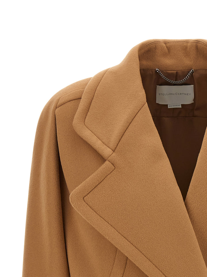 Stella Mccartney Double-Breasted Coat Coats and Trench Coats - Beige | f41f82c293242f57fc898eb131345eeb4d6d099d