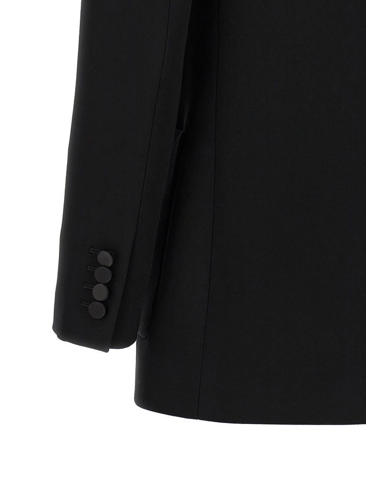 Saint Laurent Satin Lapel Blazer BlazerS - Black | b805954a9bd188b3427ba3fa34ea271c0768d65c