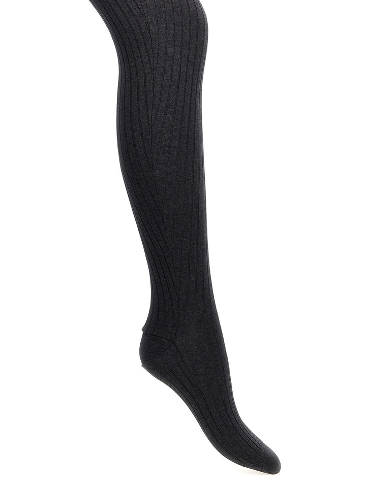 Prada Ribbed Tights Socks - Gray | 7a5359a2d9df24f1456fd699577ba064b5017fc3