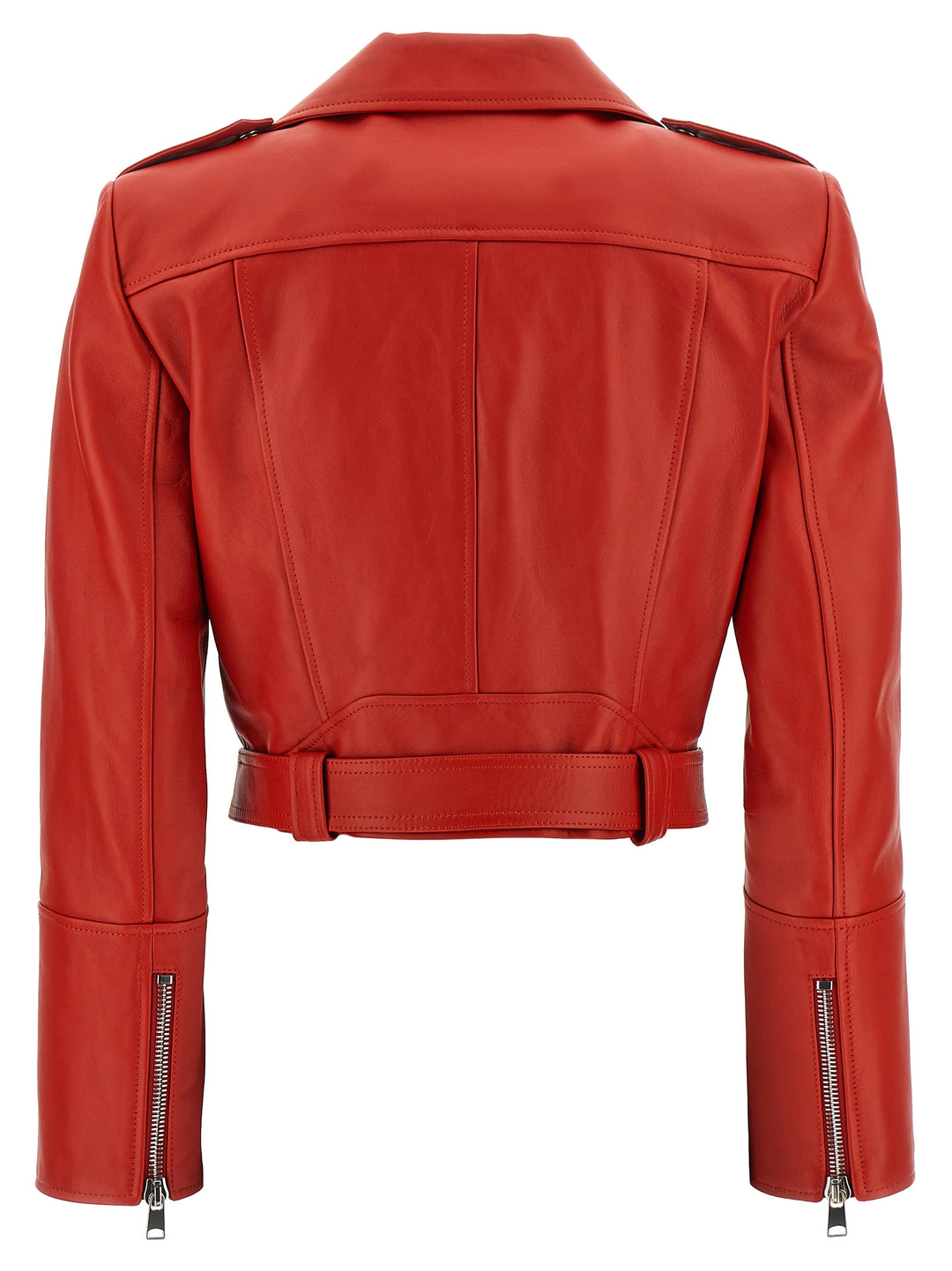 Cropped Biker Jacket Casual Jackets, Parka Red