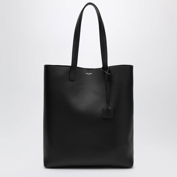 Bold Black Leather Shopping Bag