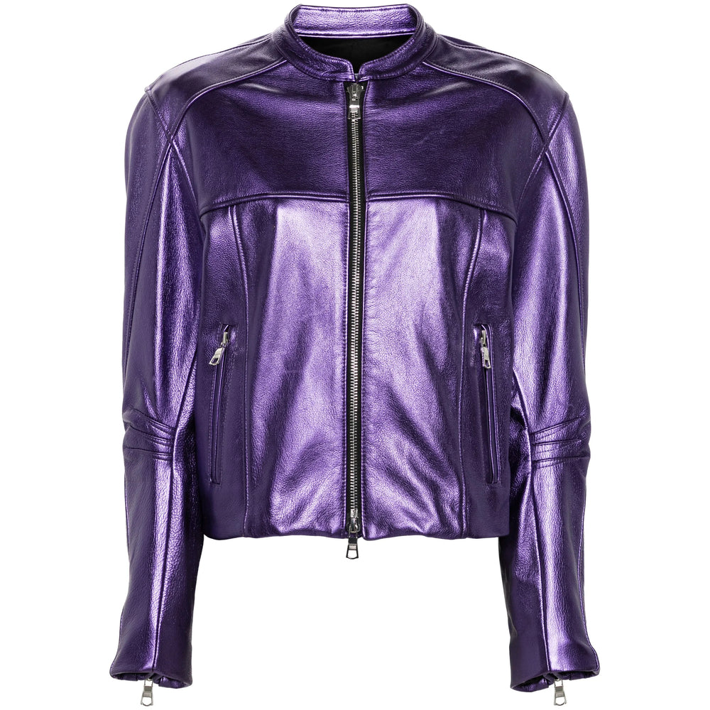 Laquan Smith Outerwears - Purple | fed2624b24acc39fee3df381031d6e148457d82a