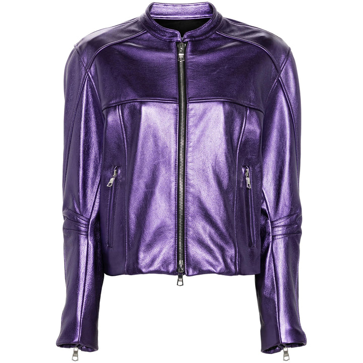 Laquan Smith Outerwears - Purple | fed2624b24acc39fee3df381031d6e148457d82a