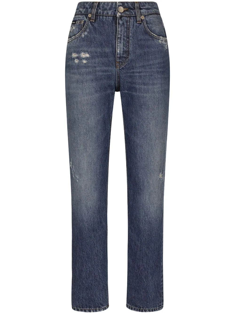 Straight jeans with logo plaque