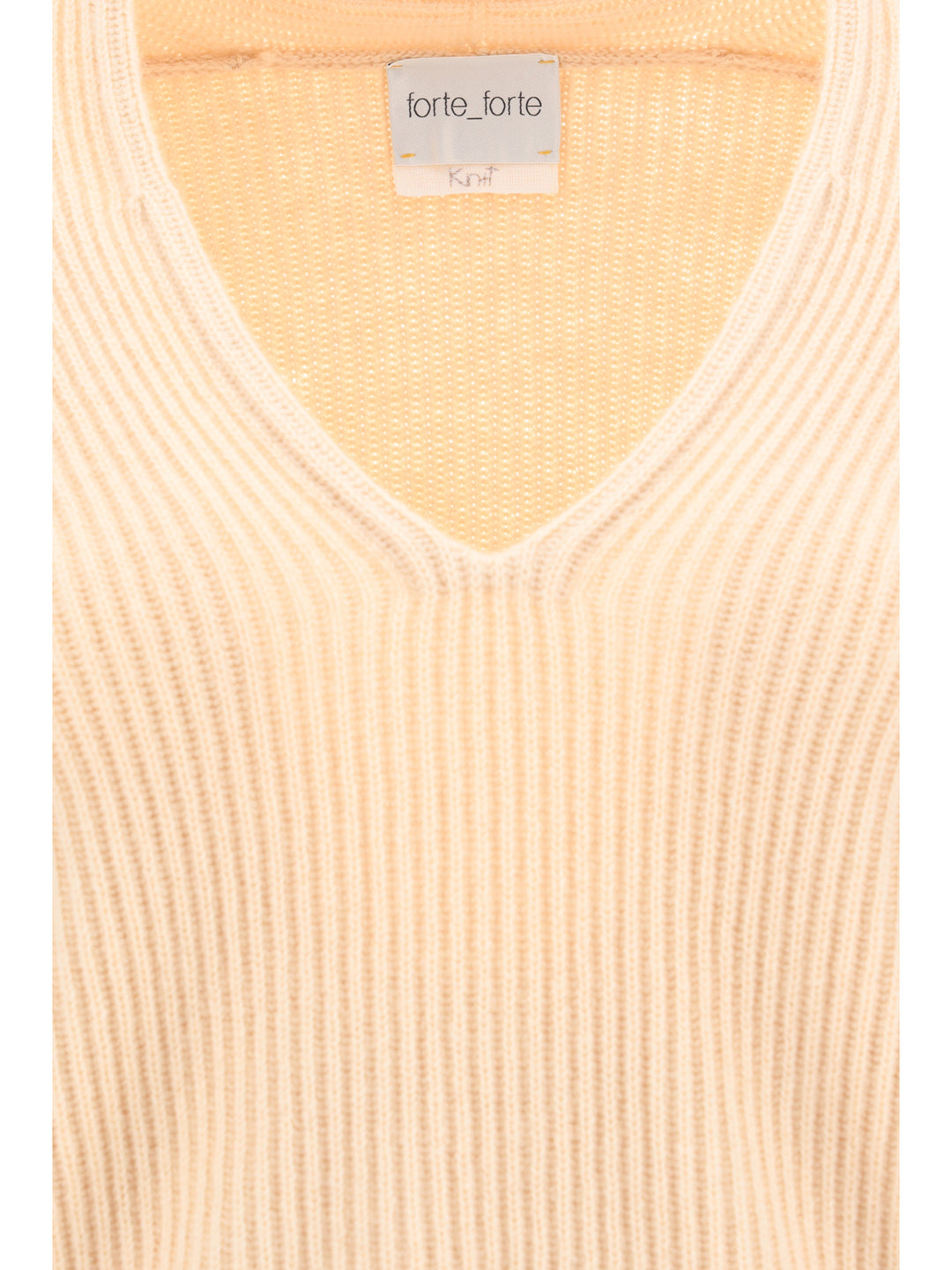 CASHMERE WOOL RIBBED V NECK SWEATER