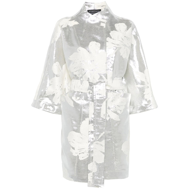 Gianluca Capannolo Coats - White, Silver | d2e3b8b645861f97d63f5b48767229b9eeafac36