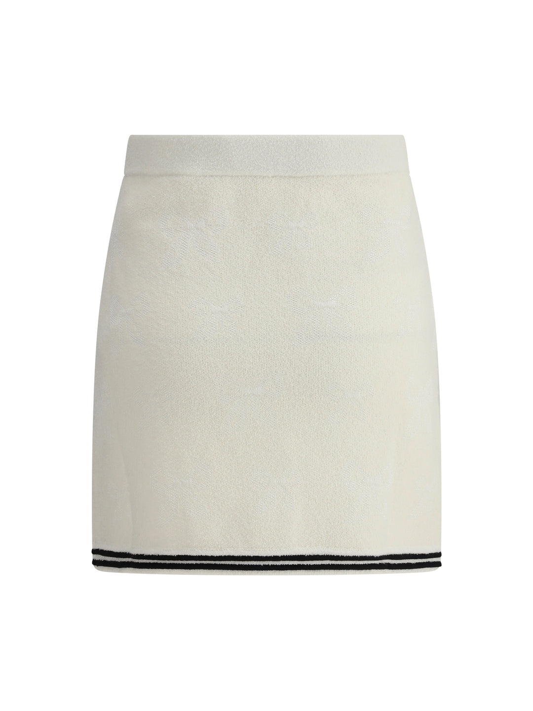 CREAM BOW JACQUARD MINI SKIRT