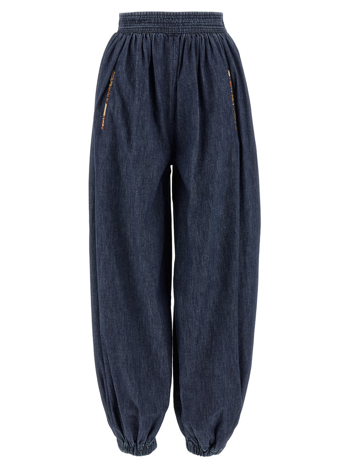 Valentino Garavani Valentino Garavani Denim Chambray Pants - Blue | e1a6c78bf86bafbb9ccbe58feab15b39dfd285eb