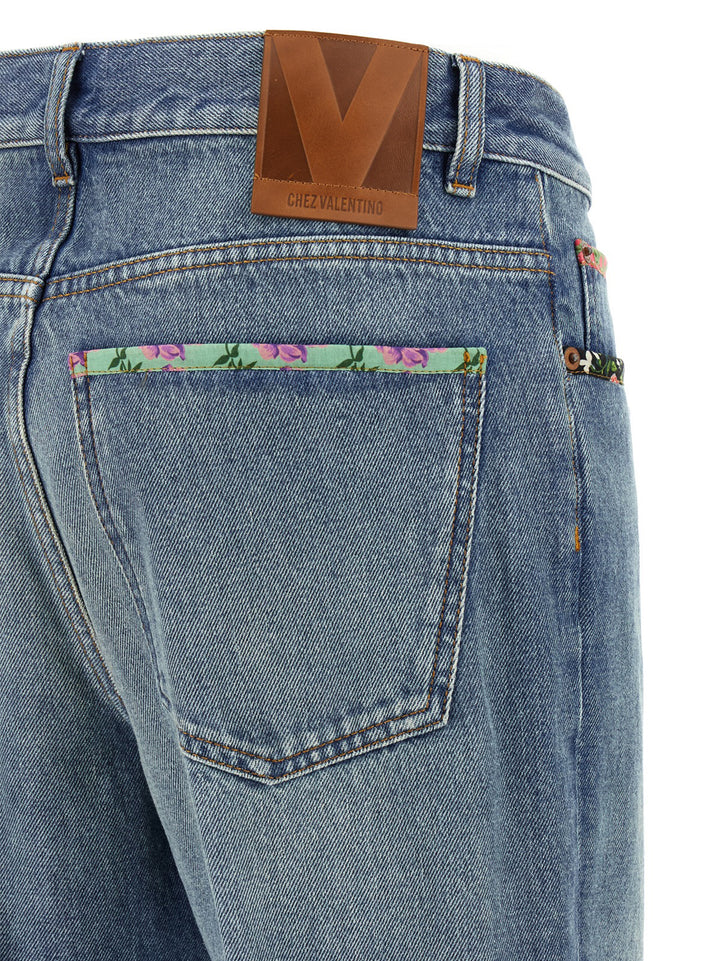 Valentino Garavani Valentino Garavani Floral Jeans - Blue | ac8f72c0b66a1c42a82302add8fb62ec0256df98
