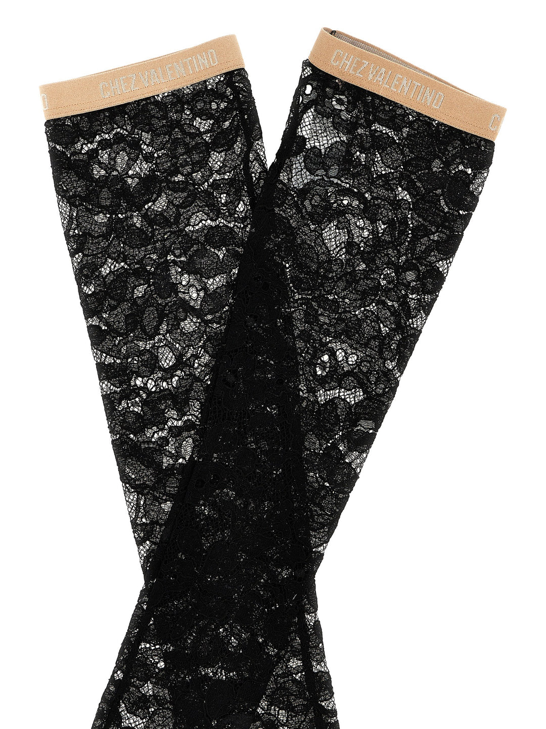 Valentino Garavani Leg Valentino Garavani Pizzo Rebordè Socks - Black | ac6047ea6488ec9536effd0098ac91390e49afba