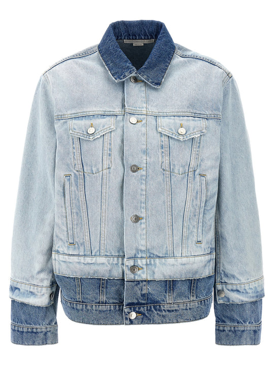 Layered Denim Jacket Casual Jackets And Parka Light Blue