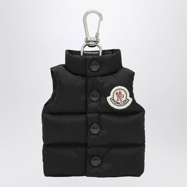 Black Down Jacket-Shaped Keyring In Nylon