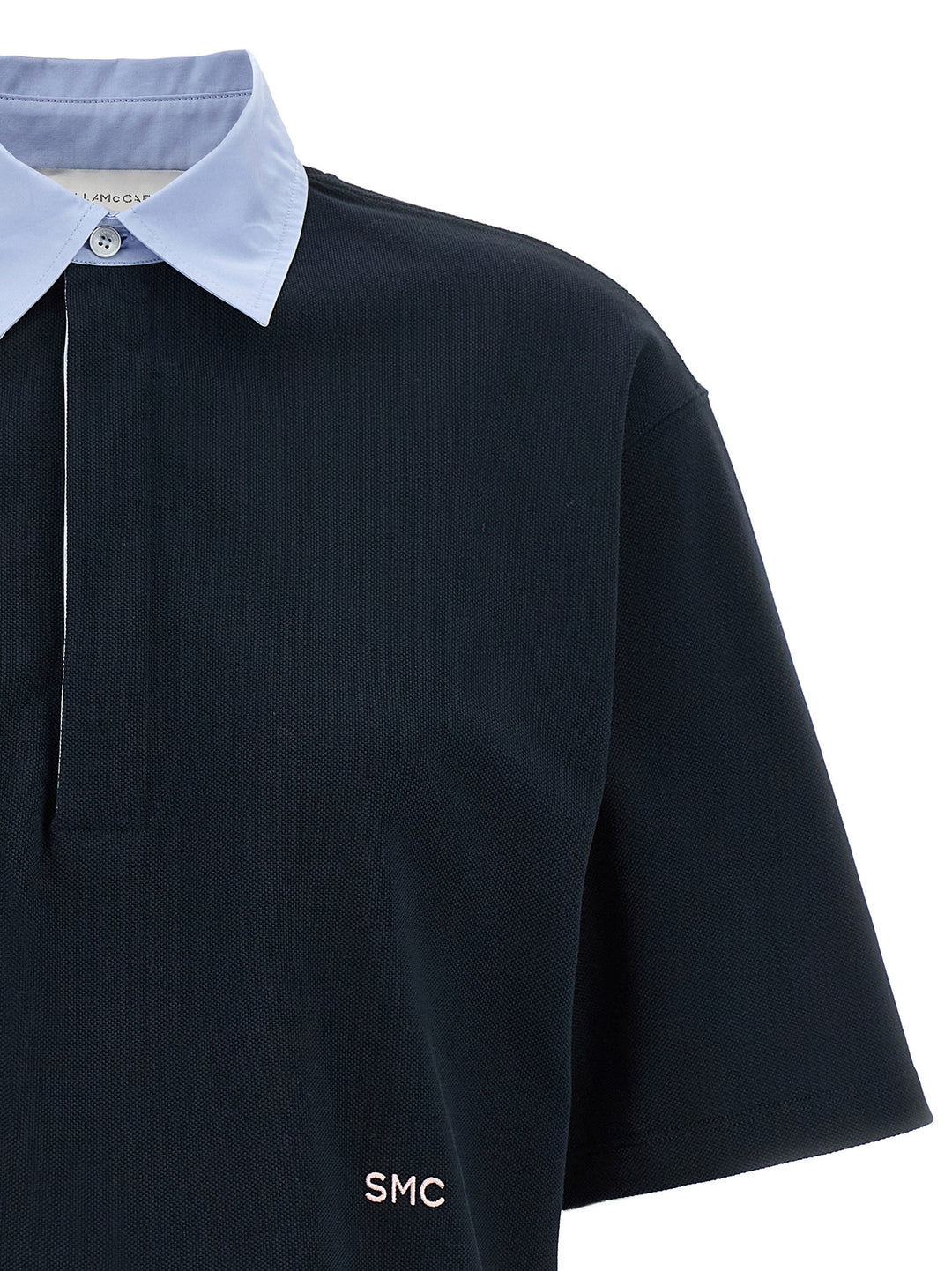 Stella Mccartney Cropped Piquet Polo - Blue | a4d2bb095c30e44acc519cfd9ba24466e0370298