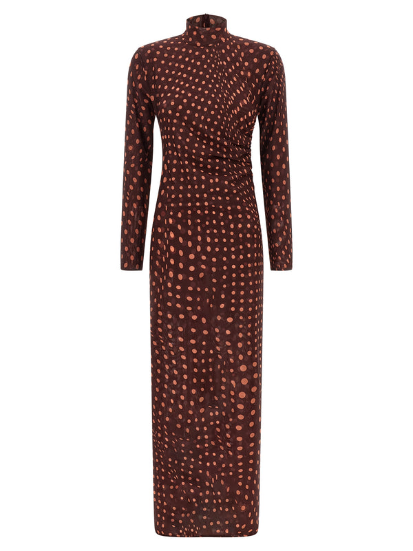 Polka Dot Mesh Dress Dresses Bordeaux