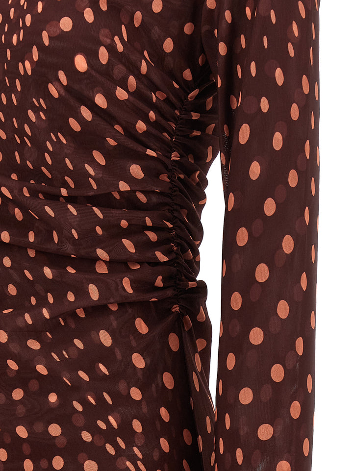 Stella Mccartney Polka Dot Mesh Dress Dresses - Bordeaux | d106955c07a80e8b7cad3a4ec84172bed36c30d3