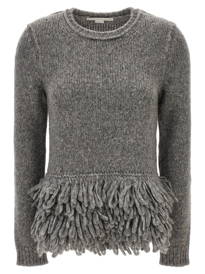 Fringed Sweater Jewelry Gray