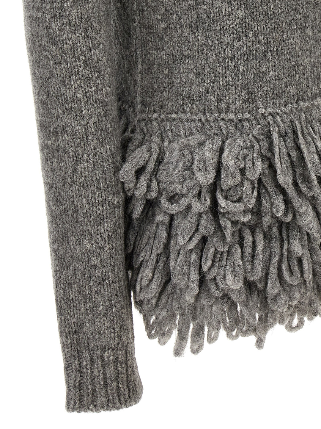 Fringed Sweater Jewelry Gray