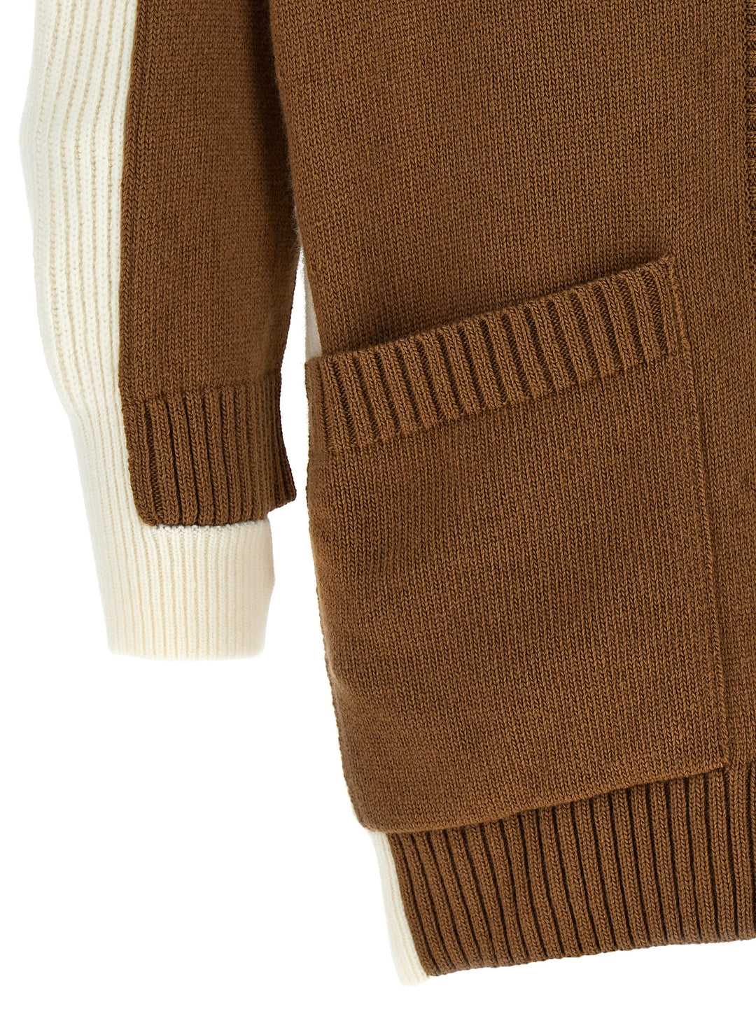 Two-Tone Cardigan Sweater, Cardigans Beige