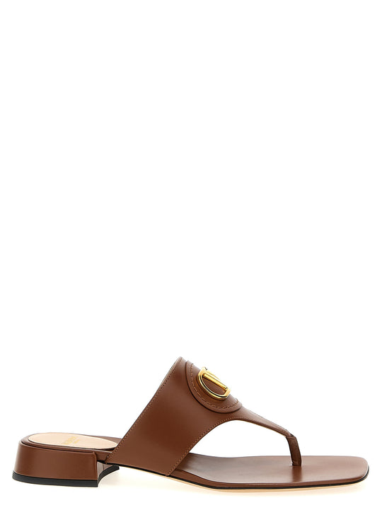 Valentino Garavani Vlogo Signature Sandals Brown
