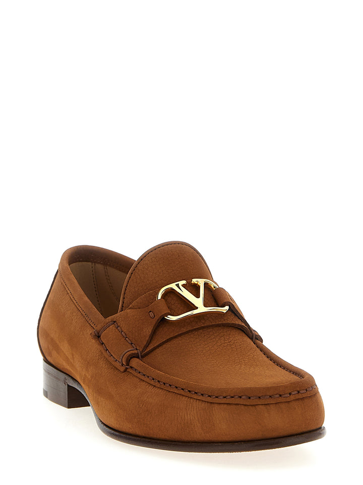 Valentino Garavani Vlogo Signature Loafers - Brown | 598bab70f0a718258bbc3a8ebb2613d49c3d5f5c