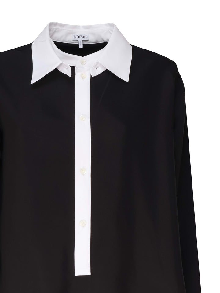 Viscose Blend Shirt Dress Dresses Black