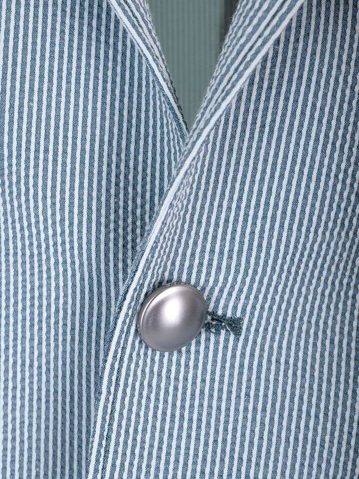 Seersucker Blazer Jackets Blue