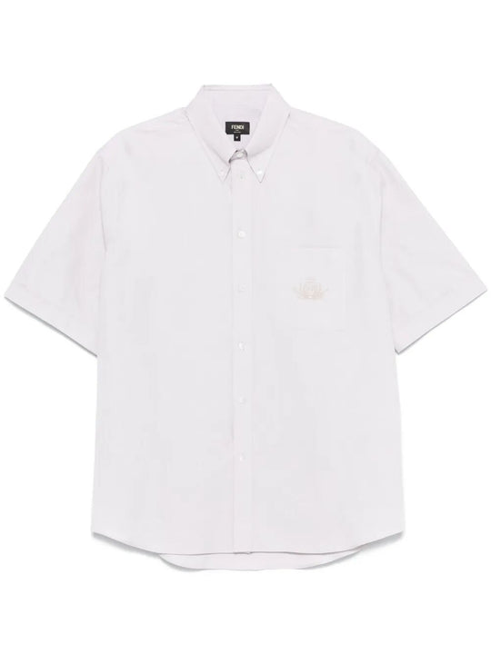 Oxford Shirt With Fendi Crest Embroidery