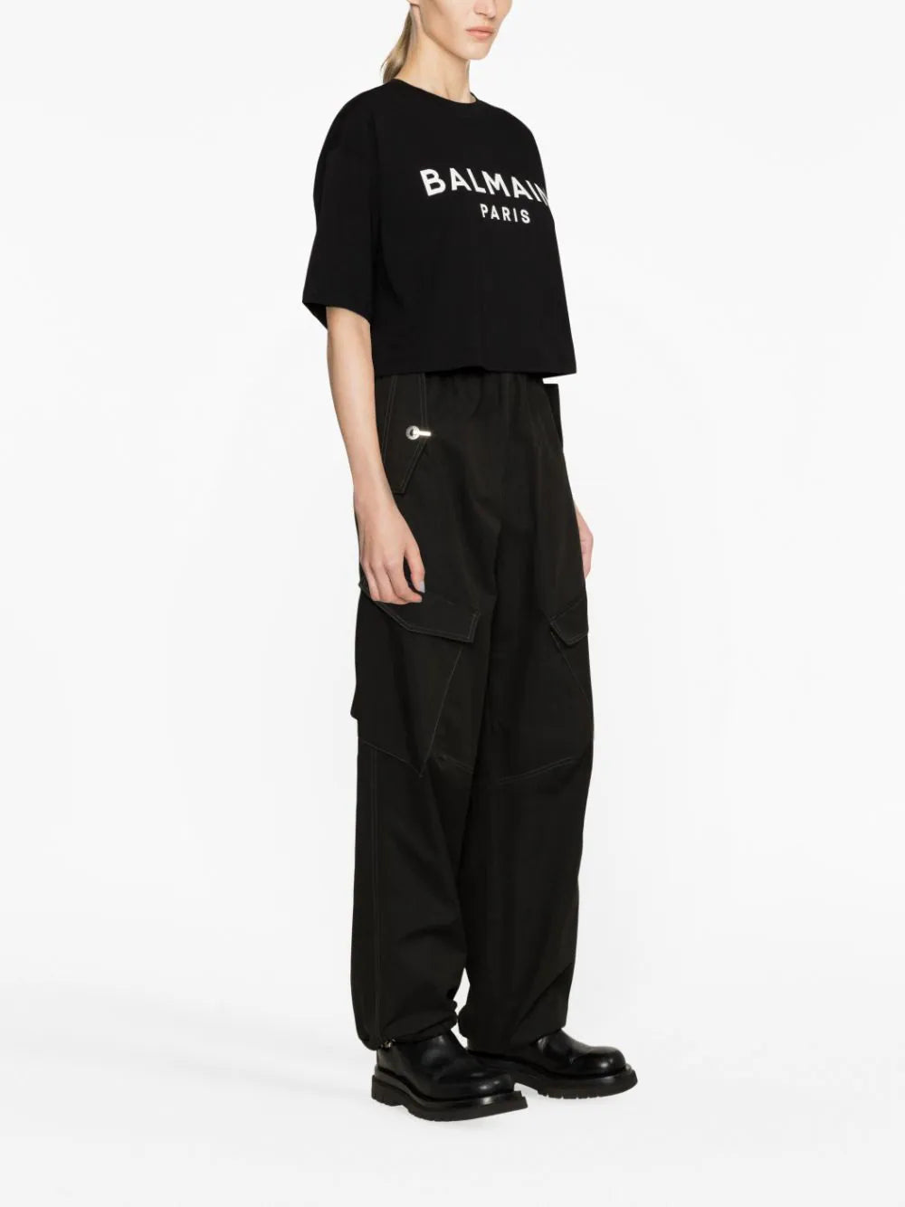 Balmain printed cropped tshirt