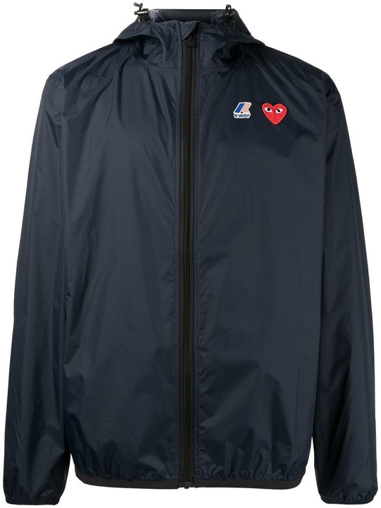 Cdg Play X K-Way Zipped Hooded Unisex Jacket