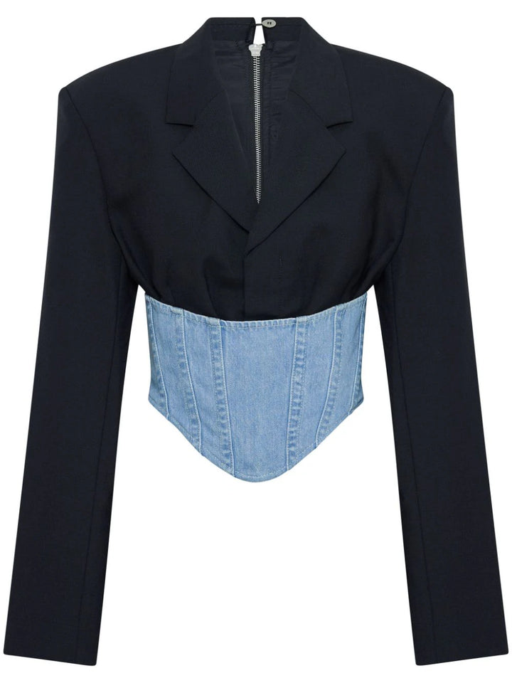 Corset-style cropped blazer