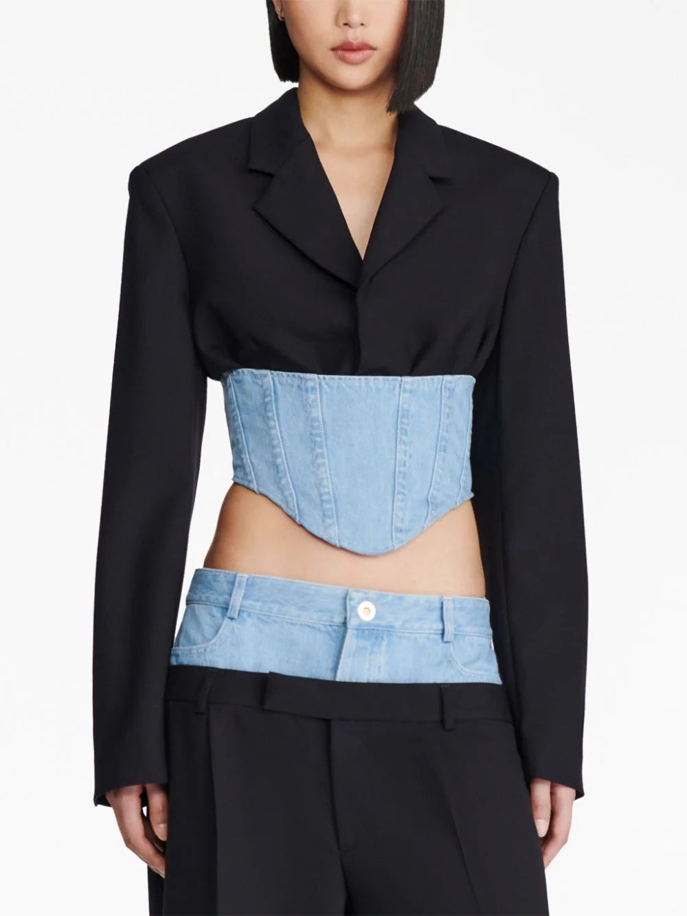 Corset-style cropped blazer