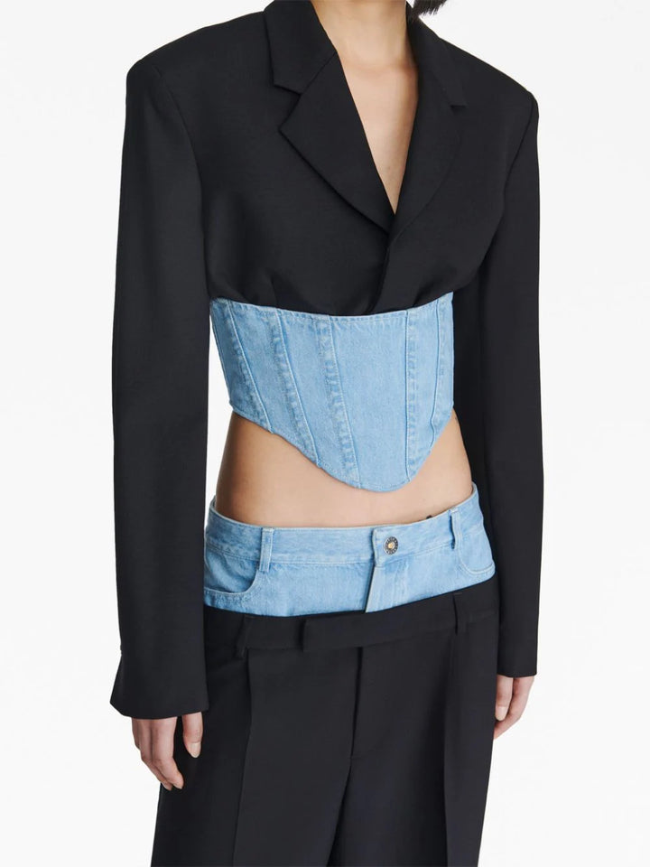 Corset-style cropped blazer