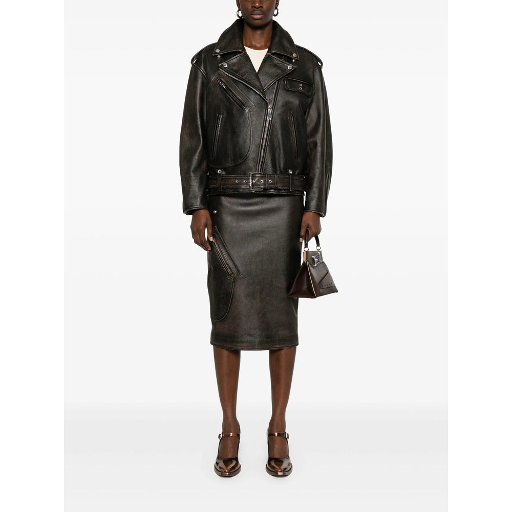 Alexander Mcqueen Leather Skirts - Brown, Black | cb7565c8cebdc5fef5c2a57af14b07e9b4974ce6
