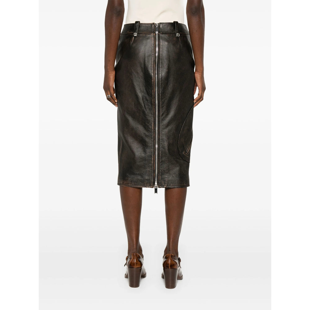 Alexander Mcqueen Leather Skirts - Brown, Black | c0126e14d24e9b948fb7de4705173d771ec133ce