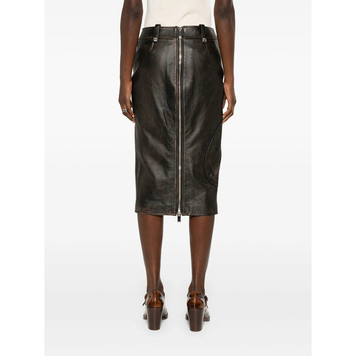 Alexander Mcqueen Leather Skirts - Brown, Black | c0126e14d24e9b948fb7de4705173d771ec133ce