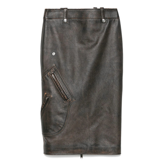 Leather Skirts Brown, Black
