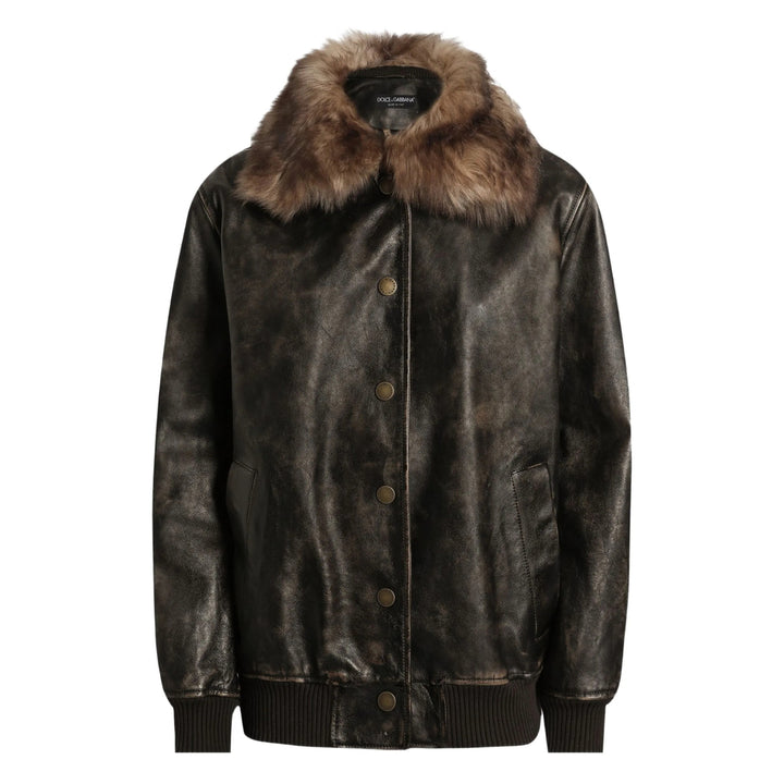 Dolce & Gabbana Leather Outerwears - Brown | 2da4a297391c8c18fecc5ee235c422fd92f8250d