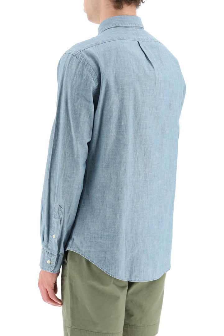 Slim Fit Shirt In Stone Washed Chambray