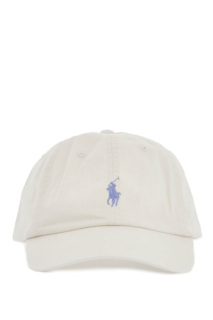 Beige Cotton Cap With Curved Brim And Embroidered Logo