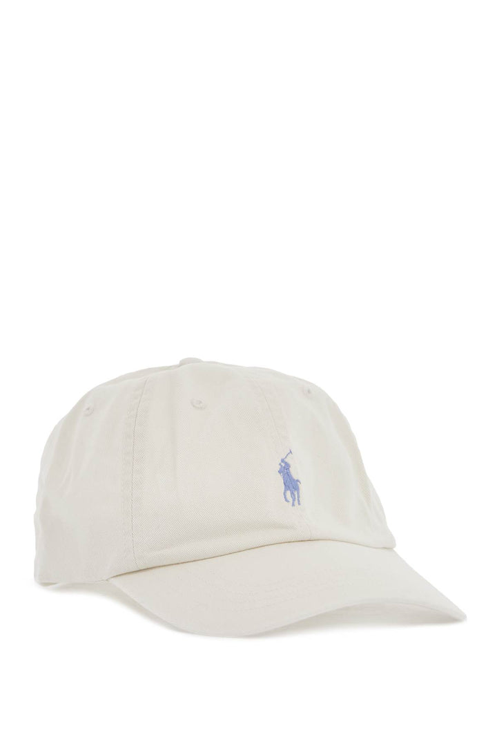 Beige Cotton Cap With Curved Brim And Embroidered Logo