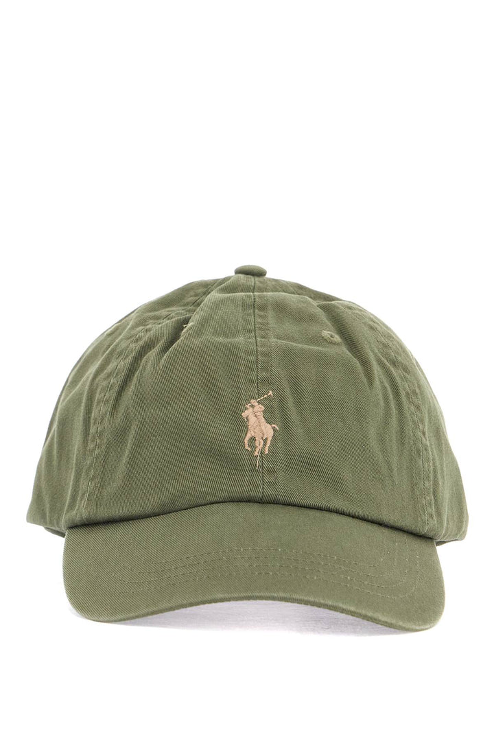 Olive Green Cotton Sports Cap With Embroidered Logo