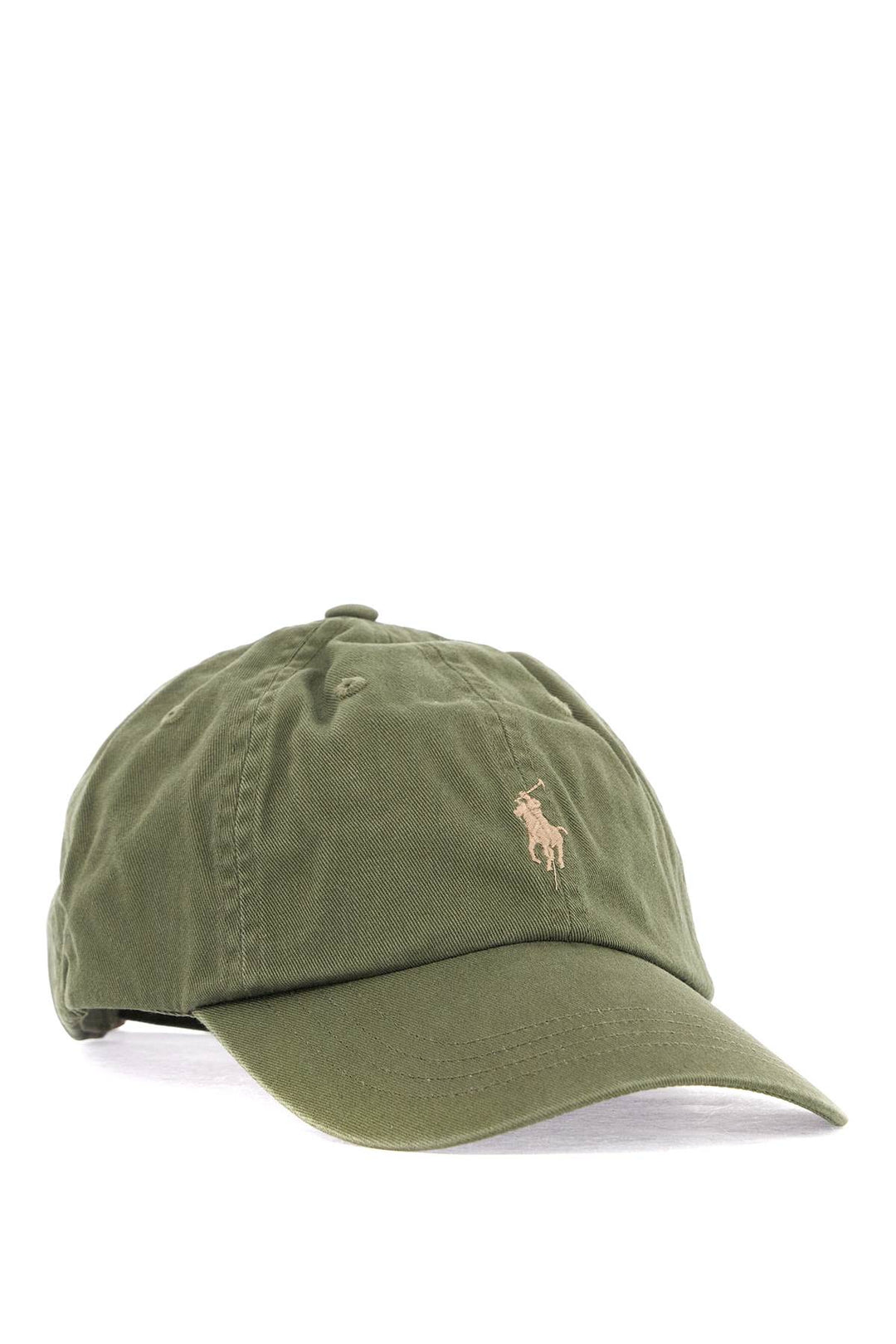 Olive Green Cotton Sports Cap With Embroidered Logo