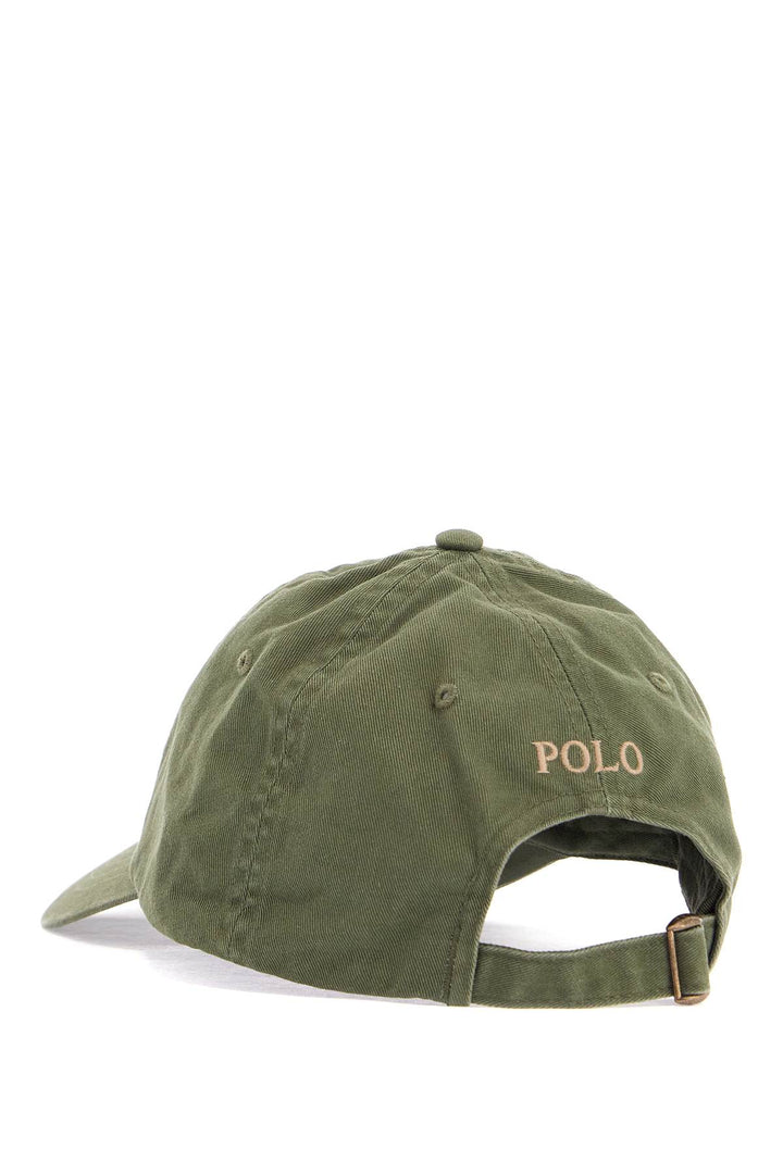 Olive Green Cotton Sports Cap With Embroidered Logo