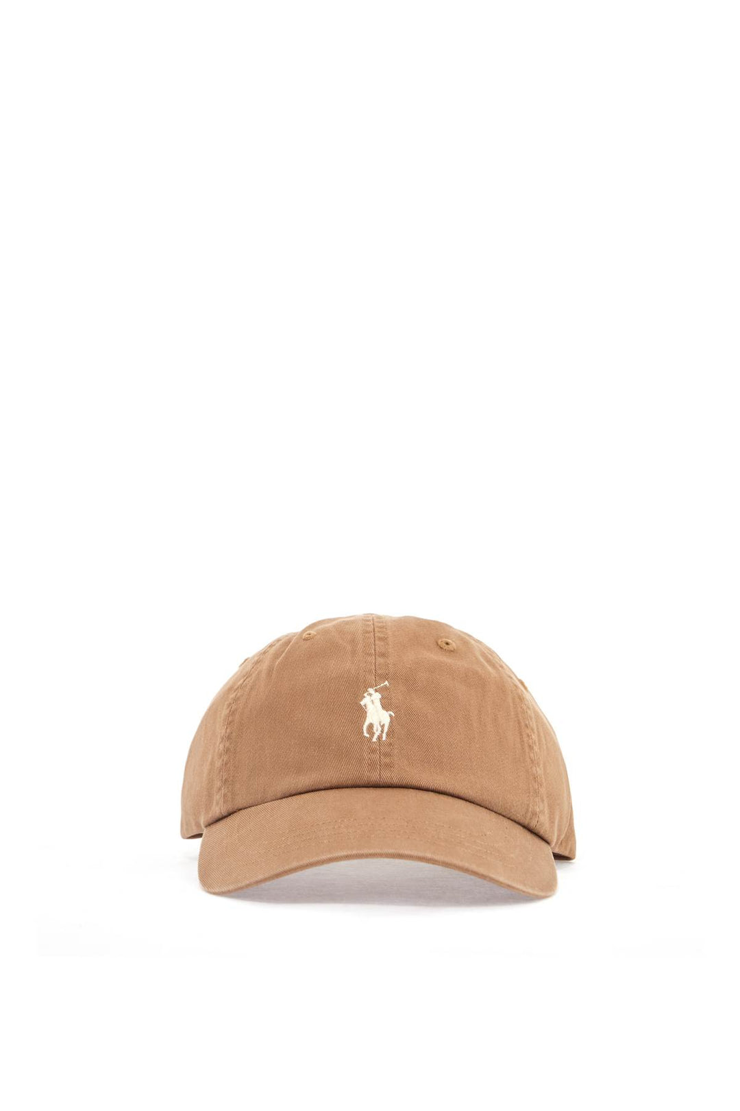 Adjustable Curved Brim Beige Sports Cap