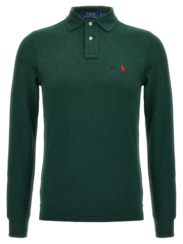 Logo Embroidery  Shirt Polo Green