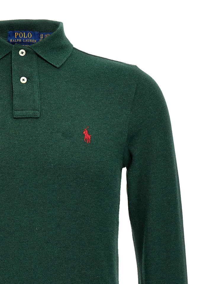 Logo Embroidery  Shirt Polo Green