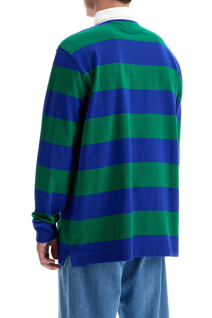 Long Sleeved Striped Polo Shirt For